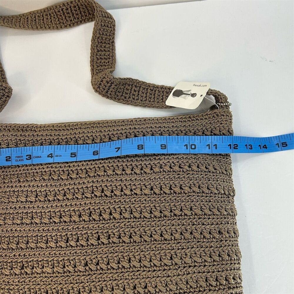 The Sak Women's Taupe Crochet Shoulder Bag with Interior Pocket NWT - Picture 8 of 9